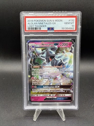 2018 POKEMON SUN & MOON LOST THUNDER #132 ALOLAN NINETALES GX PSA 10