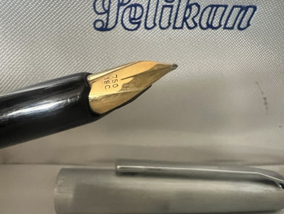 PELIKAN Füllfederhalter 21 Silvexa Goldfeder 18 Karat Rot Vintage 1960