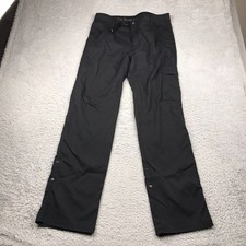 PrAna Stretch Zion Pants Mens M 34x33 Black Nylon Convertible Hiking Pants
