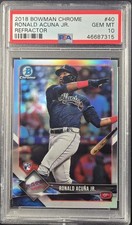 2018 Bowman Chrome Ronald Acuña Jr RC Refractor /499 PSA 10 GEM MINT #40 Braves