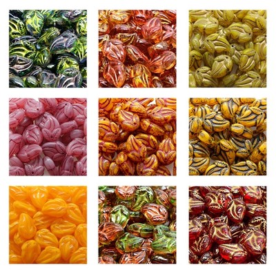 Rutkovsky 111-95063 Flower Bud Pressed Beads Czech Glass 15x10mm Size 10 Pieces