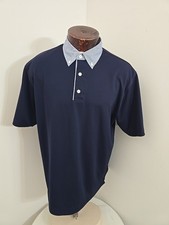 Footjoy Men's Large Blue White Short Sleeve Golf Polo Shirt