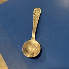 Vtg Gerber's Winthrop Silver Plate Baby Toddler Meal Spoon Flower