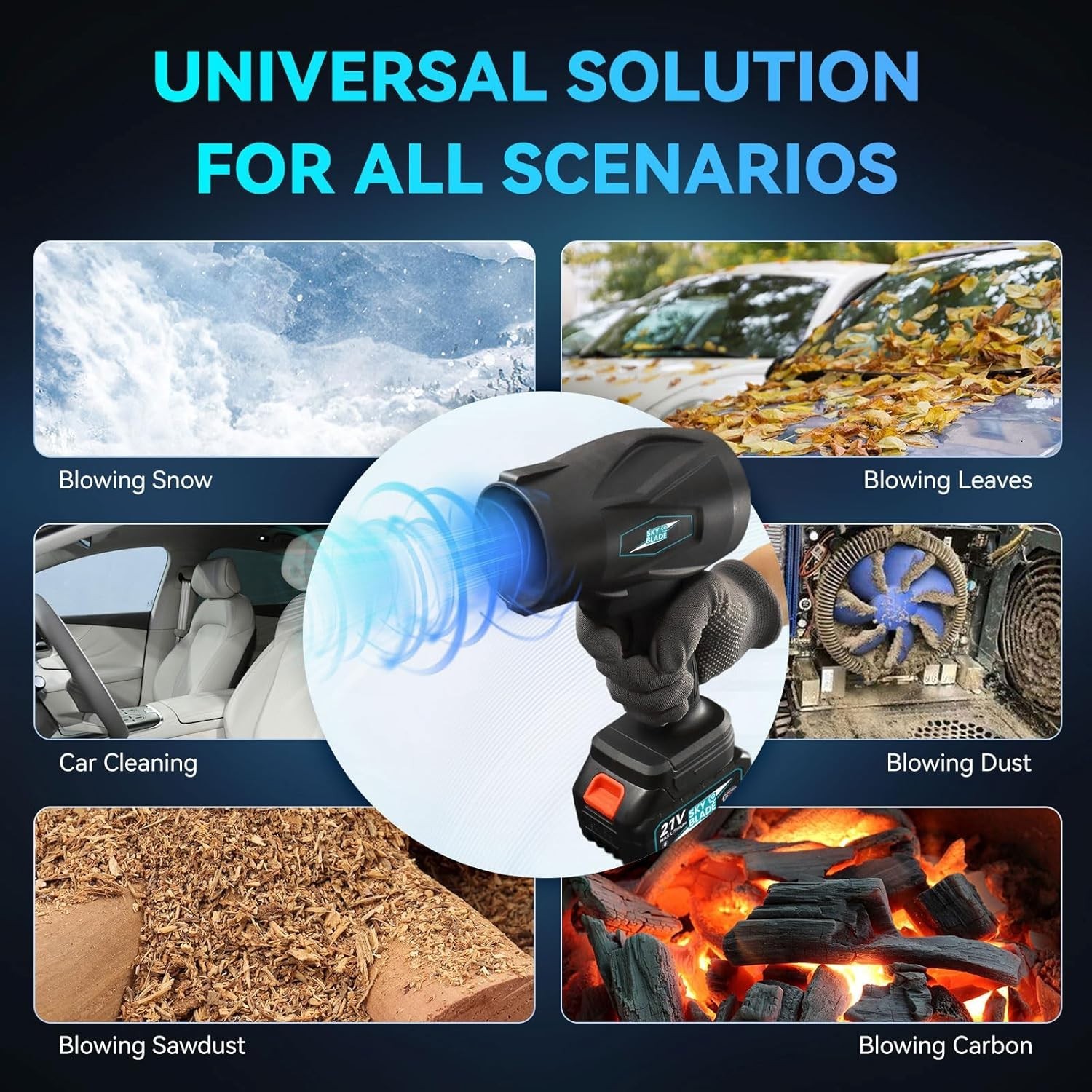 Electric Cordless Leaf Blower 300000RPM Handheld Leaf Blower, Lightweight