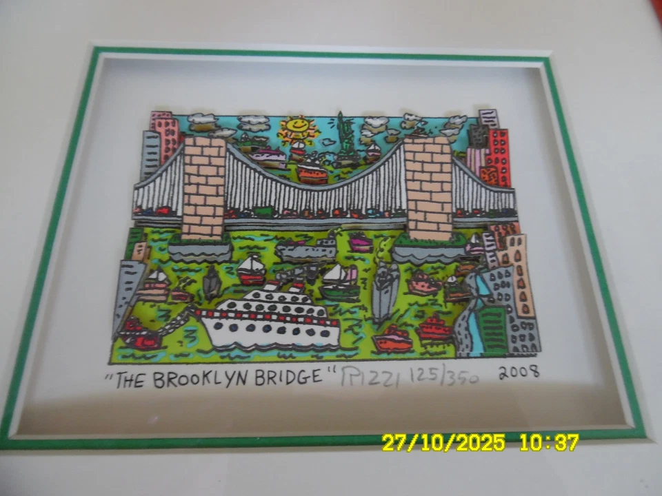 James Rizzi "The Brooklyn Bridge" 3D handsigniert 125/350 von 2008 - Bild 2 von 4