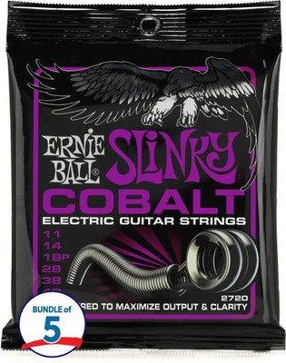 Ernie Ball 2720 Power Slinky Cobalt Electric Guitar Strings - .011-.048 (5-pack)
