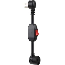 Right Angled On/Off Switch Extension Cord, Angled 3-Prong 3 Outlet Household
