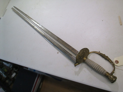 US MODEL 1860 CIVIL WAR OFFICERS GAR VETERANDS GOLD ETCHED BLADE SWORD SCABARD 1