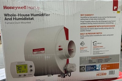 Honeywell HE280D 17G Flow-Through Bypass House Humidifier Digital Humidistat