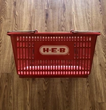 HEB Grocery Store Shopping Basket H-E-B Texas Authentic Full Size 14x20x10” Read
