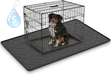 60" 37" Extra Large Mat for under Dog Crate with Raised Edge, Waterproof Leakpro