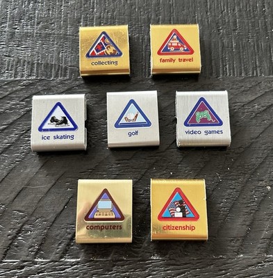 7 Lot Boy Cub Scouts BSA BELT LOOP SLIDE Skill Awards Merit Badges Retired