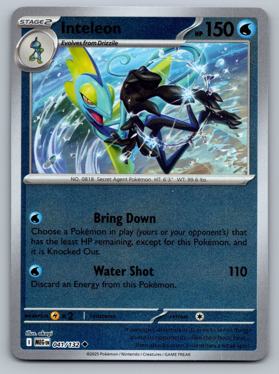 Pokemon TCG ME01: Mega Evolution Inteleon - 041/132 Reverse Holo