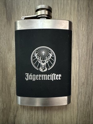 Jägermeister 4 oz Stainless Steel Pocket Flask / Hip Flask Jagermeister