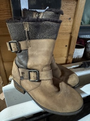 Ugg Boots 1007746 Womens Brown Oregon Stout Waterproof Moto Buckle Detail 7 38
