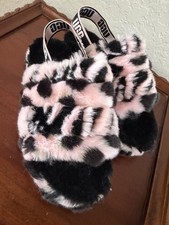 UGG Kids Pink fur Slipper Size 3