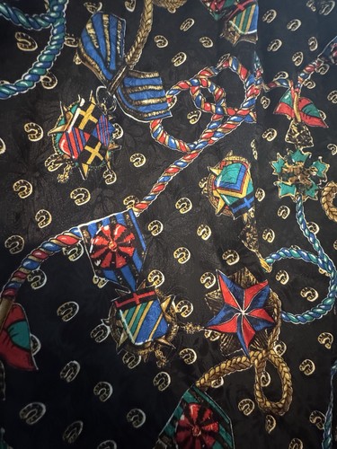 Vintage Diane Freis 100% SILK Smocked Waist Beaded Multicolor Tassel DRESS - Picture 3 of 14