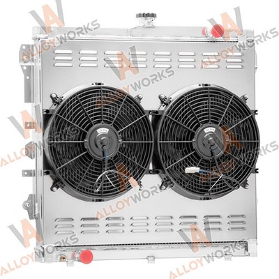 Full Aluminum 2 Rows Radiator=Shroud Fan For 2007~2014 Toyota Tundra 4.0L V6 MT