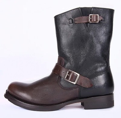 Handmade Men's Engineer Motor Biker Style Boots Vintage Leather