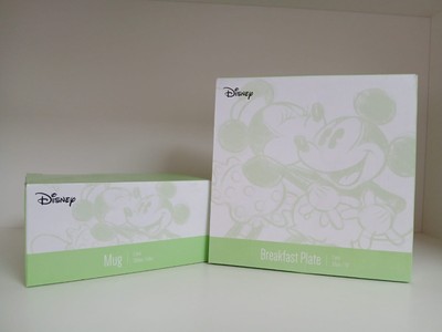2 Tassen + 2 Teller Disney Breakfast Frühstück Set Mug Plate Geschirr 