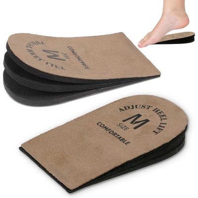 2-Pack Adjustable Heel Lifts Brown Shoe Inserts for Leg Length Discrepancy (M) 