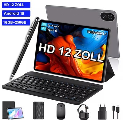 2025 Neu 12'' Tablet Android15 22/16GB+256GB 8000mAh 4G LTE 2SIM WlFl 5MP+13MP