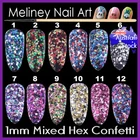 1mm Mixed Hexagon Glitter Confetti Nail Art Decoration Shape Manicure party