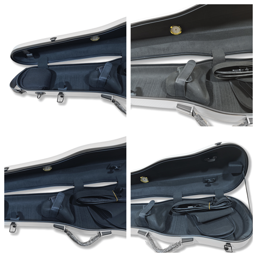 New 4/4 Full Size Violin Case Carbon Fiber Hard Shell White Lightweight durable - Picture 4 of 6