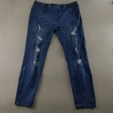 Just Love Jeans Women's Sz 1X Pull On Stretch Waist Med Wash Normcore Grannycore