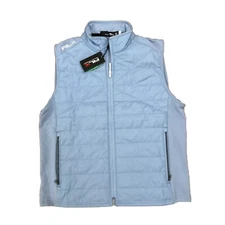 RLX Ralph Lauren Quilted Golf Vest Full Zip Large Mens Blue MSRP$198