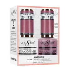 Cre8tion Soak Off Gel Polish & Matching Nail Lacquer - #128 Love Me Not