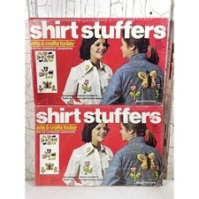 2 Vintage SHIRT STUFFERS CLOTHING APPLIQUE ARTS/CRAFTS 80s KITS Sealed NOS