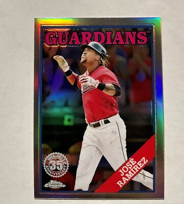 2023 Topps Chrome Baseball #88BC17 Jose Ramirez 35th Anniversary Refractor SN3