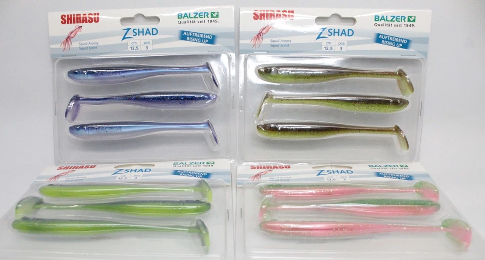 Balzer Shirasu Z Shad 10 Farben 6,5cm 9,5cm 12,5cm Zander Barsch SALE