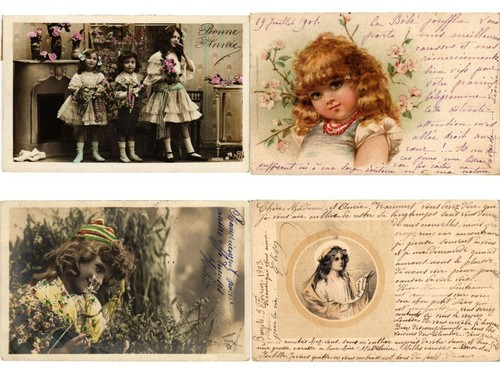 LADIES GIRLS GLAMOUR CHILDREN 407 REAL PHOTO Vintage Postcards pre-1940 (L5900) - Picture 2 of 12