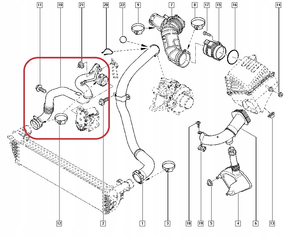 Turboschlauch Ladeluftschlauch für RENAULT ESPACE IV 2.0 dCi 8200540493 - Bild 7 von 7