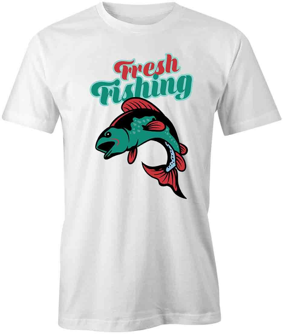 Fresh Fishing T-Shirt – Short-Sleeve Cotton Tee with Animal Print S1WCA80