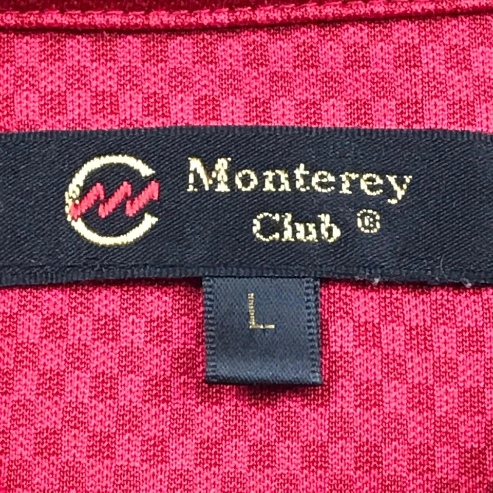 Camisa polo masculina Monterey Club manga curta vermelha grande Poquoy Brook taco de golfe - Imagem 3 de 4