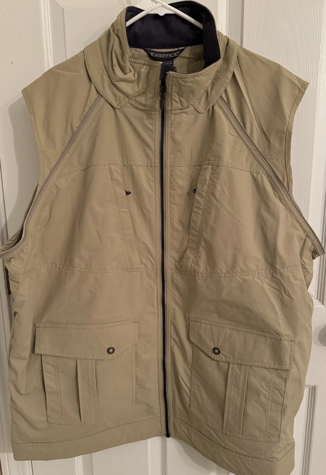 Exofficio Jacket Men 2XL FlyQ Convertible Sleeve Zip Hiking Travel UPF MSRP $150 - Image 2 of 4