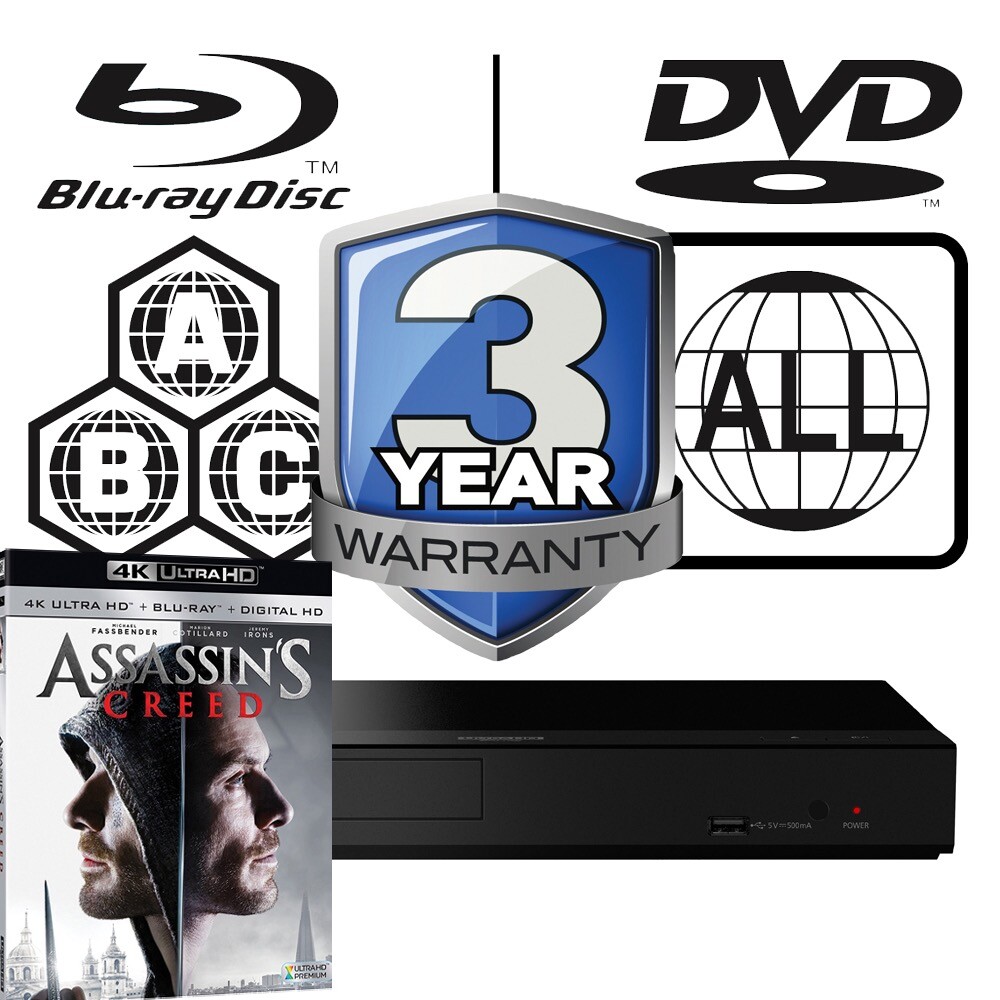 Panasonic Blu-ray Player DP-UB159 All Zone MultiRegion 4K & Assassins Creed UHD