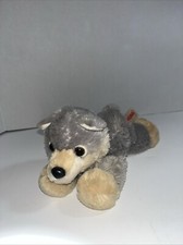 Aurora HTF Gray TanWolf Husky Plush Grey Tan White Dog Puppy Stuffed Animal 2018