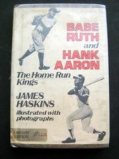 Vintage 1974 Babe RUTH & Hank AARON Home Run Kings Baseball BOOK HC DJ Illus