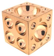 New,Brass Dapping Block Doming 1 1/2" Cube Half Spheres Multi-Holes Forming Tool