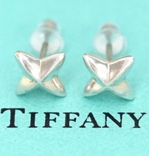 Tiffany & Co. Sirius Star Stud Earrings Silver 925 Auth w/Box No Post Backs