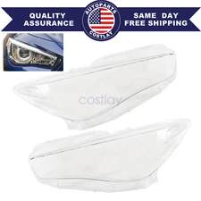 For 2014-2021 Infiniti Q50 Pair Headlight Lens Cover Replacement Left + Right