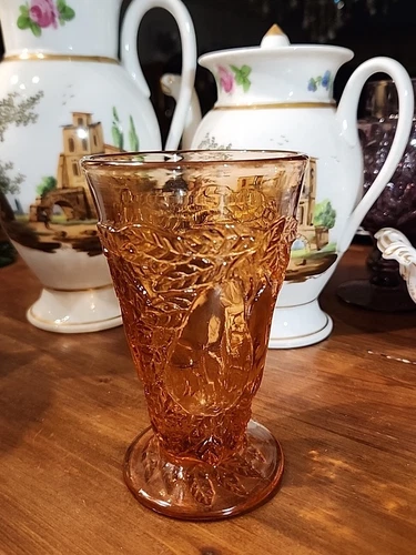 7 Avocado Pink Tumbler by INDIANA  Depression GLASS Sweet Pear