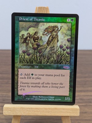 Priest Of Titania Foil B FNM Promo Holo Friday Night Magic Gathering MTG Karte