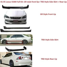 Fits 01-05 Lexus IS300 GR Style Front Bumper Lip + TRD Style Side Skirt Rear Lip