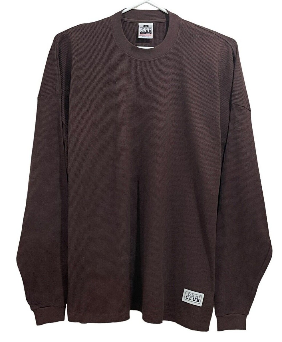 VTG 90s PRO CLUB HEAVYWEIGHT MENS THERMAL WAFFLE LONG SLEEVE T