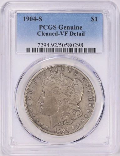 1904 S Morgan Silver Dollar $1 PCGS VF Details (298)